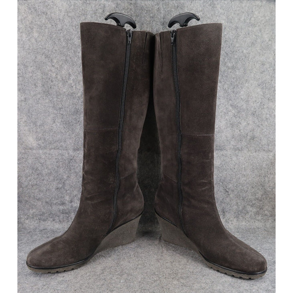 Gabor Shoes Womens 10 Wedge Boots Suede Knee High Zip Fashion Rinkata Patchwork - Picture 8 of 16